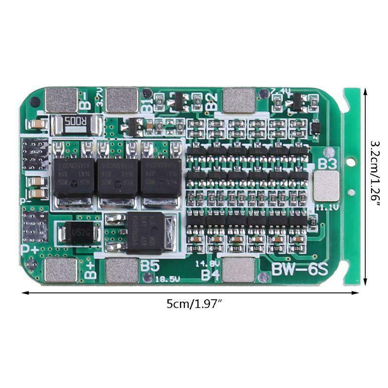 6S 15A 24V BMS Protect PCB Board For 6 Packs Li-ion Lithium 18650Battery Cells