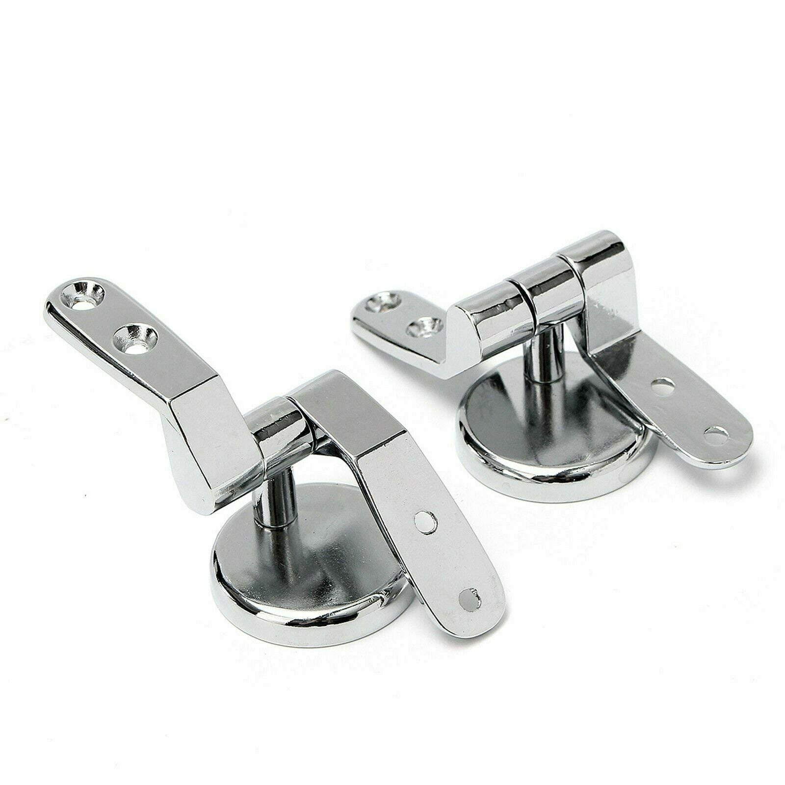 2Pcs Universal Chrome Stainless Steel Toilet Seat Cover Bar Hinges Fitting Set