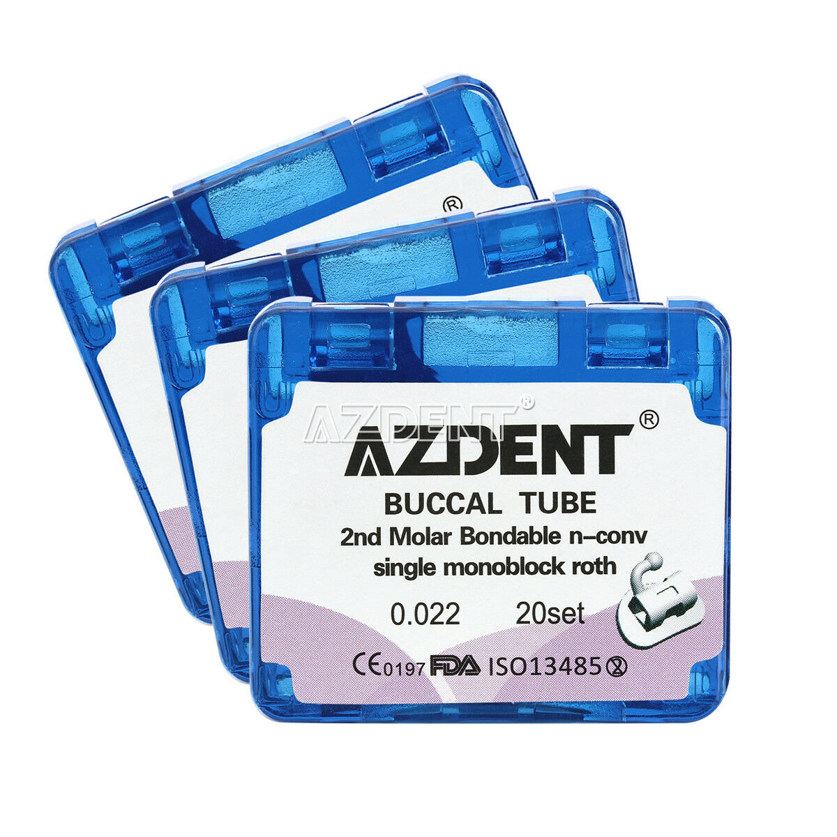 3X Dental 2nd Molar Buccal Tubes Bondable Non-Conv Roth 022 Monoblock U1/L1