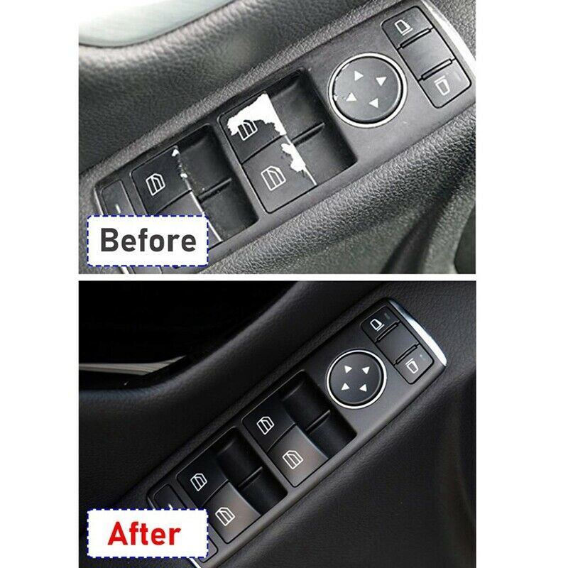 4PCS Driver Window Switch Button Covers for Mercedes Benz C-Class W204 E-ClassL7