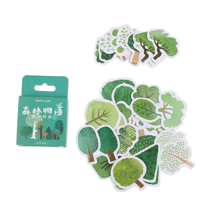 45Pcs Green Plants Decorative Stickers Scrapbooking Stick Label Diary Sta.l8