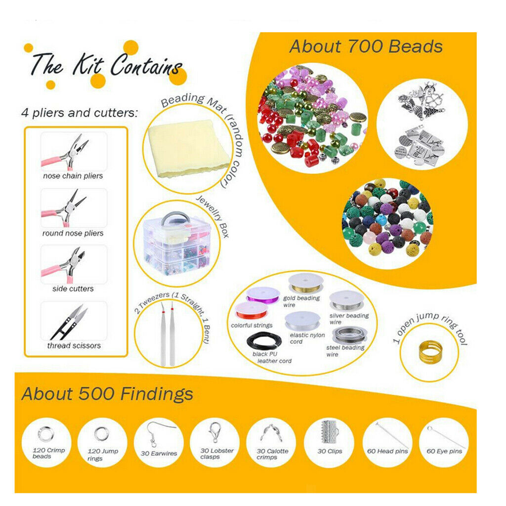Jewelry Making Kit- DIY Beading Arts Crafts Kit for Beginners, Adults - Includes