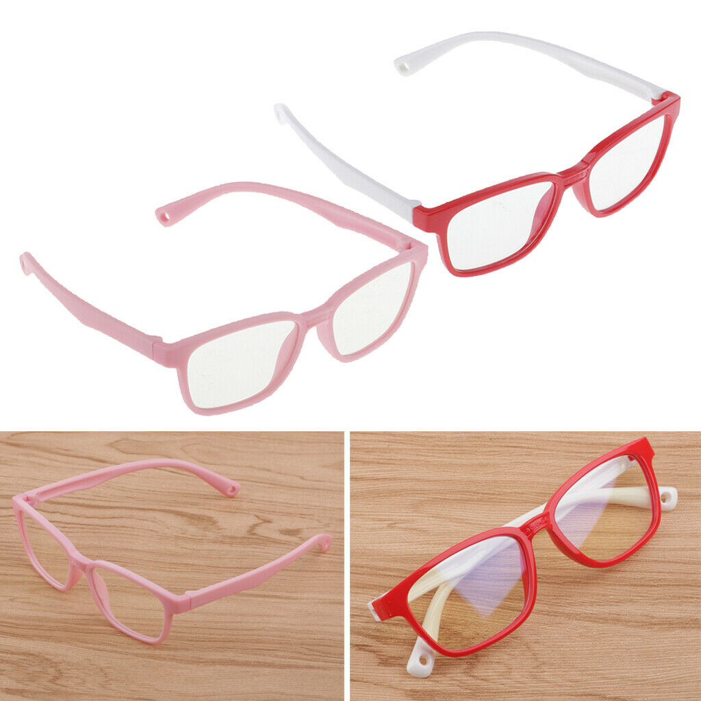 2PCS Kids Stylish Eye Glasses Blue Light Blocking Silicone Frame Glasses