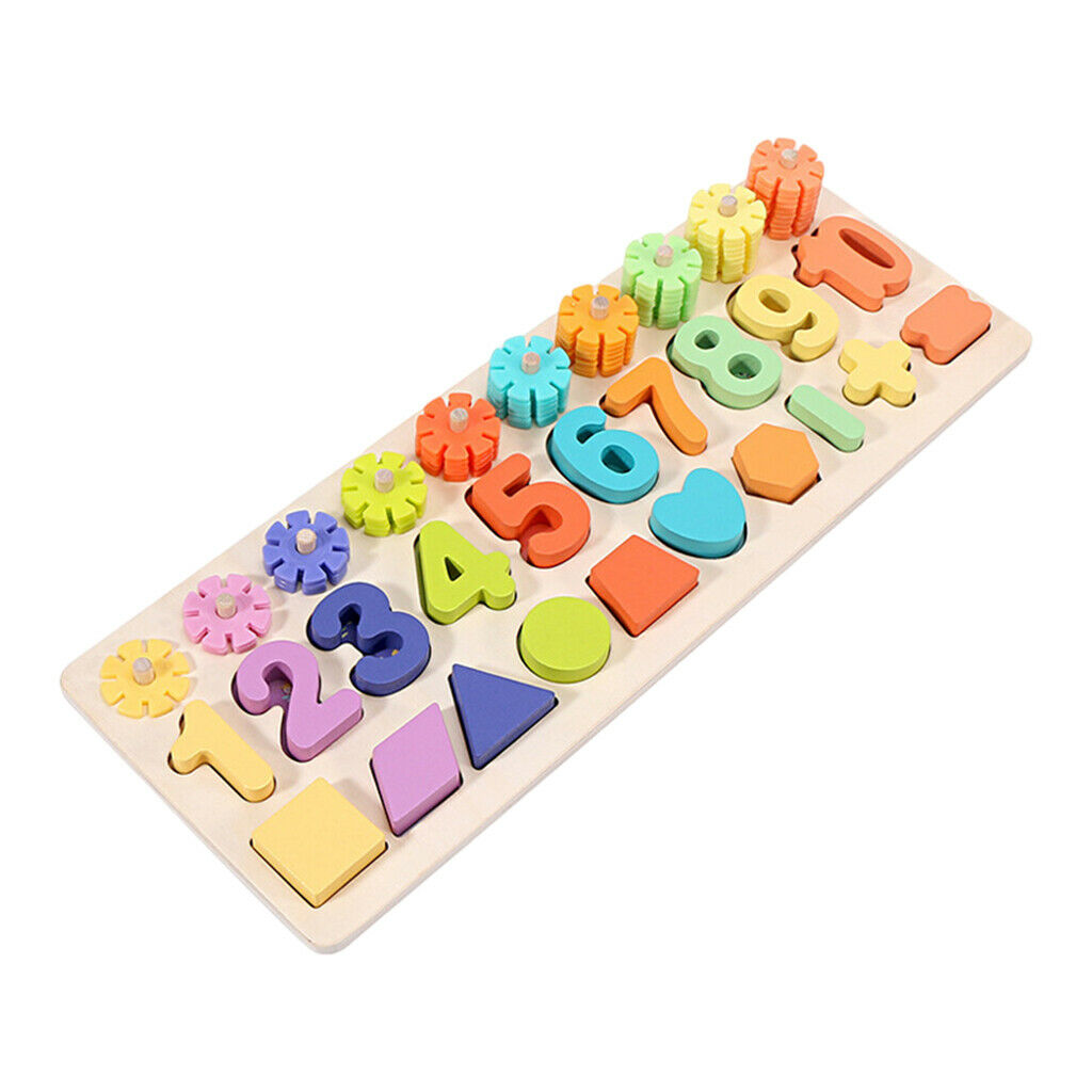 kids 3 in 1 Matching Board Toys Shapes Numbers Game Hand-eye Coordination
