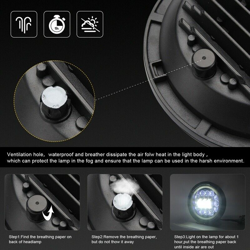400W 40000LM 7Inch LED Headlight Hi/Lo Beam DRL for Jeep Wrangler JK TJ LJ 1Y3A9