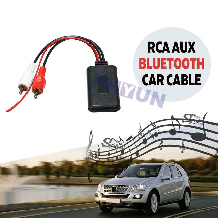 Bluetooth 2RCA Port AUX Cable Adapter Wiring Module Insert To the Back Radio