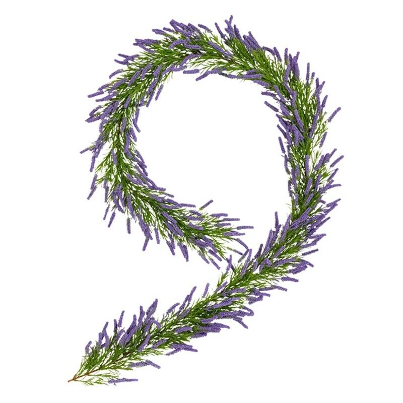 Artificial Lavender Ivy, Faux Lavender Leaves Vines Handmade Garland GreenerR6A7