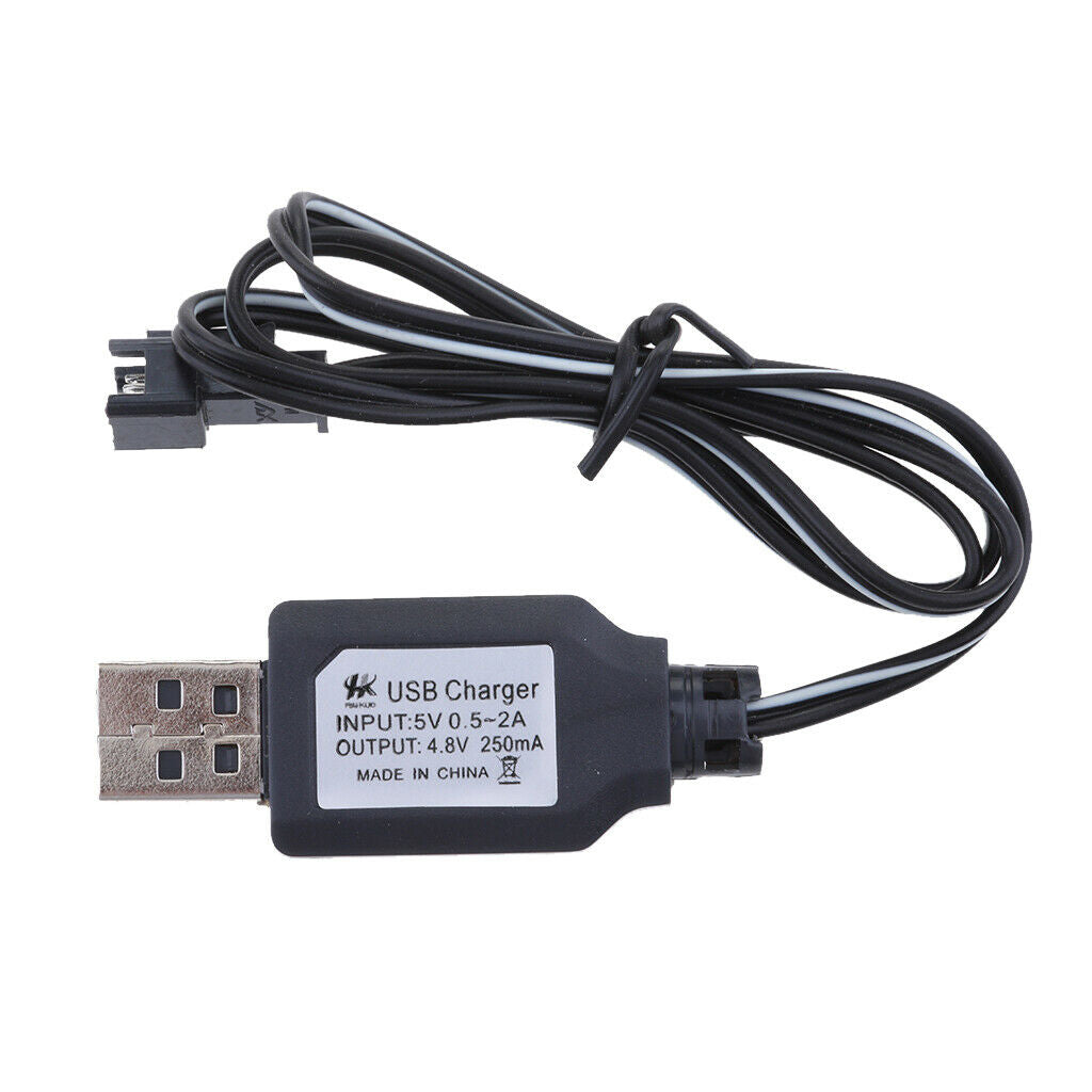 4.8V 250mA Battery USB Charging Cable Ni-Cd Ni-MH SM Adapter for Toys Car