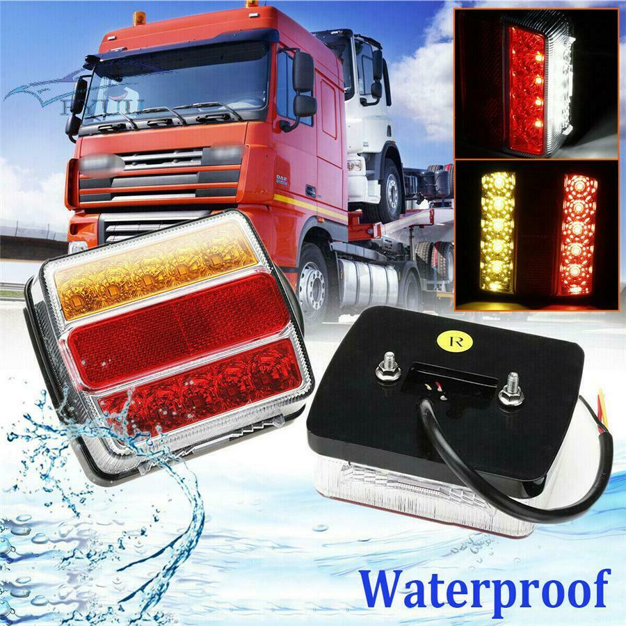 2X Boat Marker Truck Rear Waterproof Submersible Trailer Tail Lights Kit 16 LED