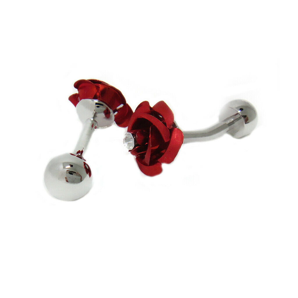 Retro Rose Flower Cufflinks Men Shirt Business Wedding Party Gift Red