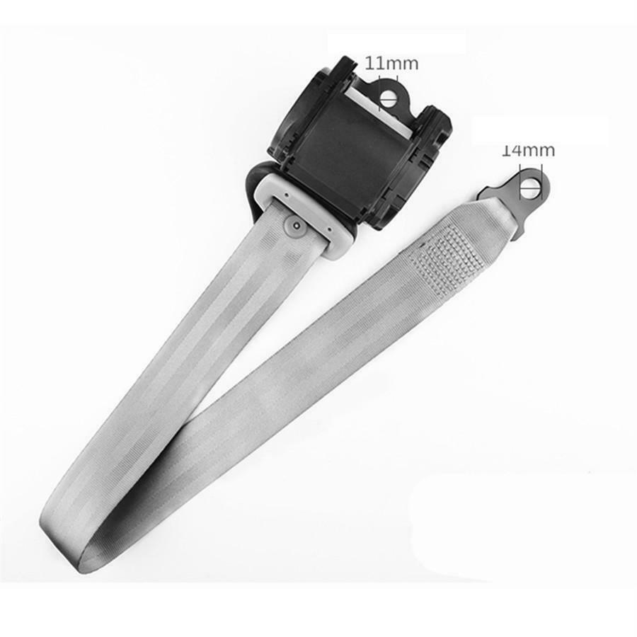 High Strength Polyester Car 3 Point Seat Belt Lap & Diagonal Belt Grey Universal