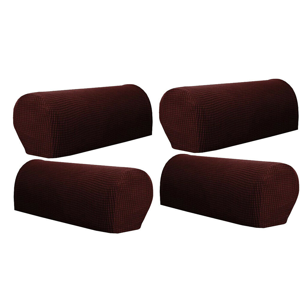 2 Pairs Stretch Sofa Cover, High Elastic Polyester Sofa Cover / Dark Coffee