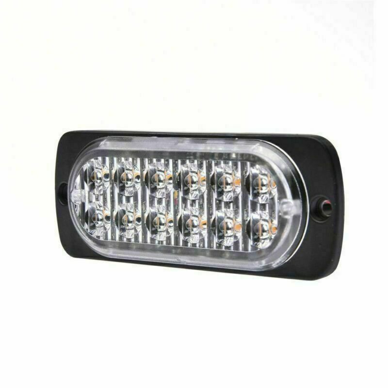 6x White 12 LED Truck Emergency Beacon Warning Hazard Flash Strobe Light 12-24V