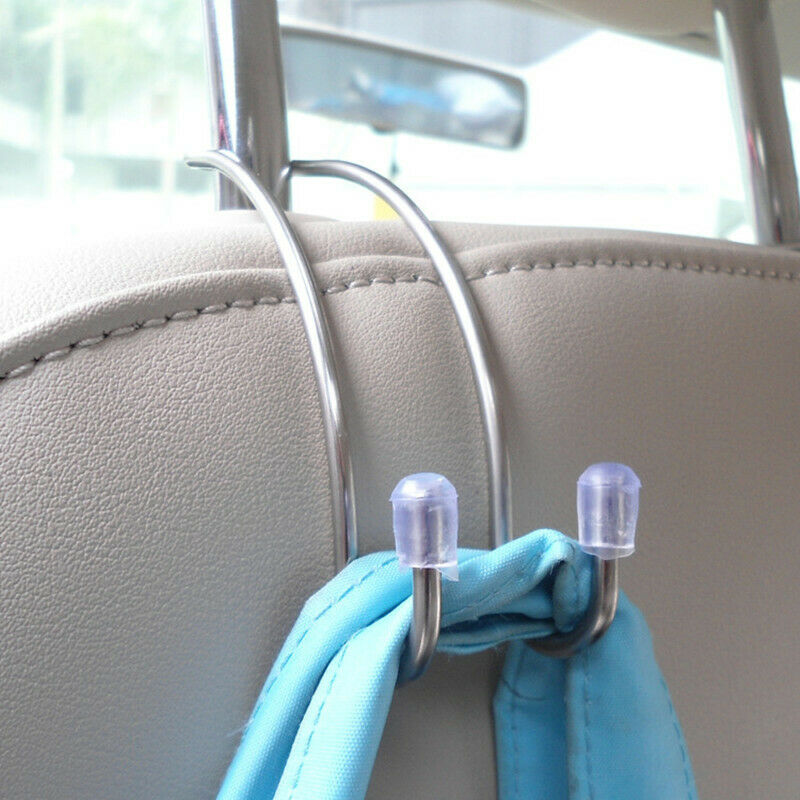 2Pcs Car Seat Headrest Hanger Bag Hook Holder for Bag Storage Auto Fastener Clip