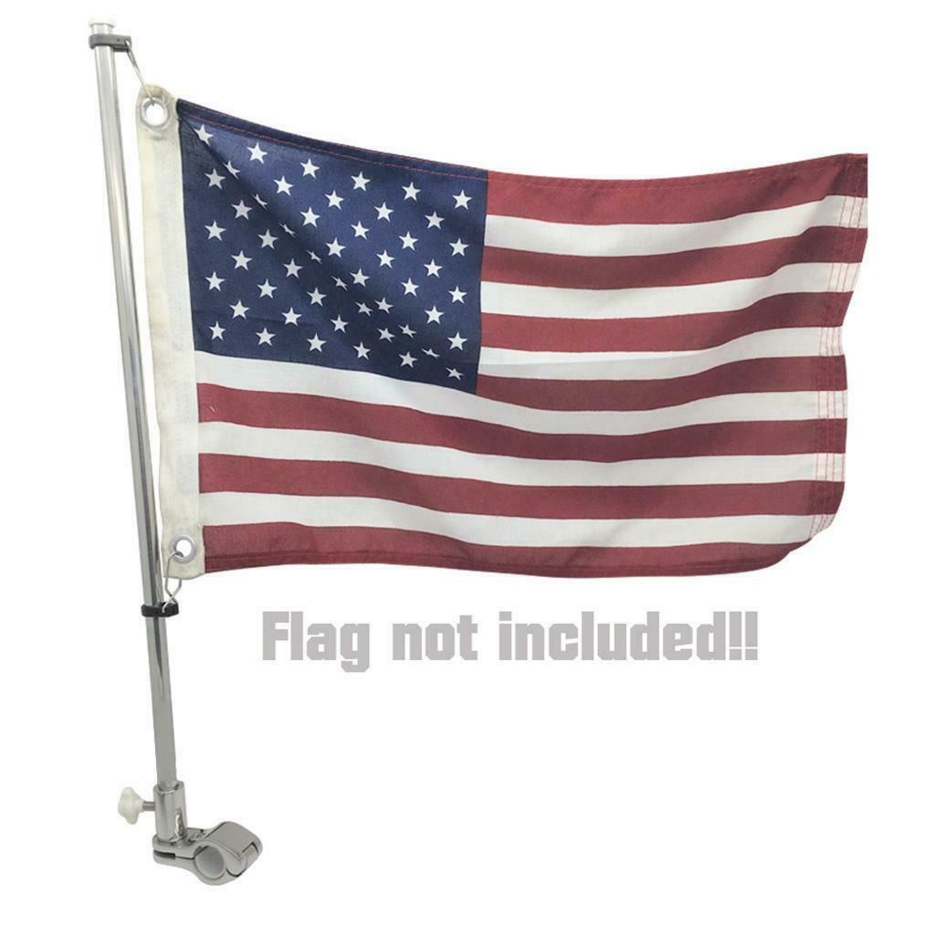 Marine Grade Flag Pole Tube  with Ring Clip Polished L:533.4mm Boat Hardware