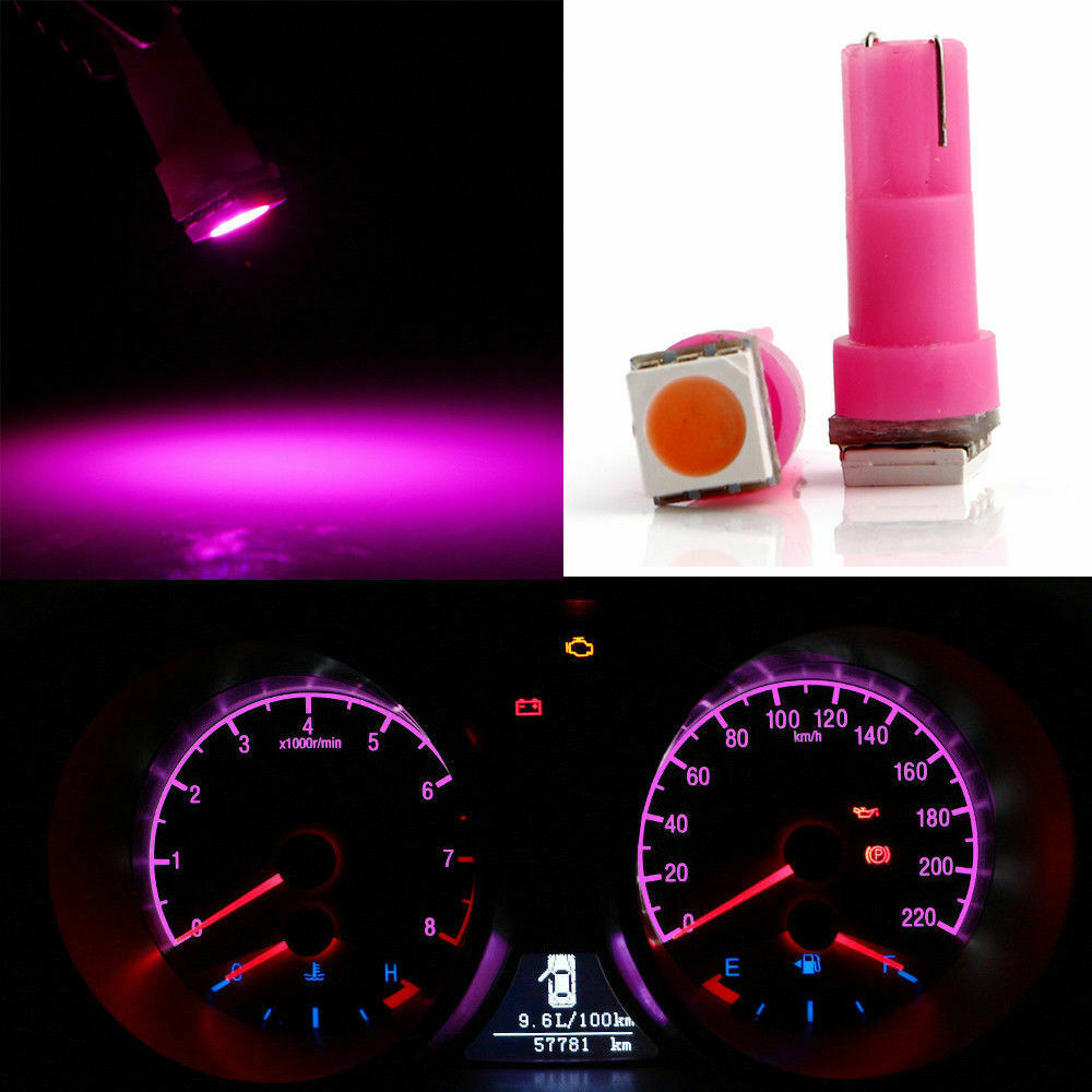 50pcs/Set T5 LED Speedometer Instrument Gauge Cluster Dash Light Bulbs
