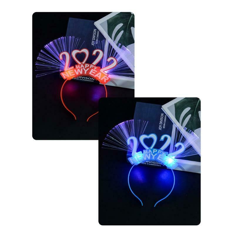 Glowing Happy New Year Headband 2022 Luminous Headband Decoration Party Favors