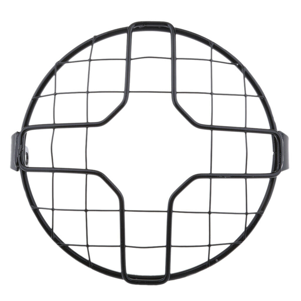 2pcs 7" Metal Motorcycle Headlight Grill Guards Headlamp Covers Protector