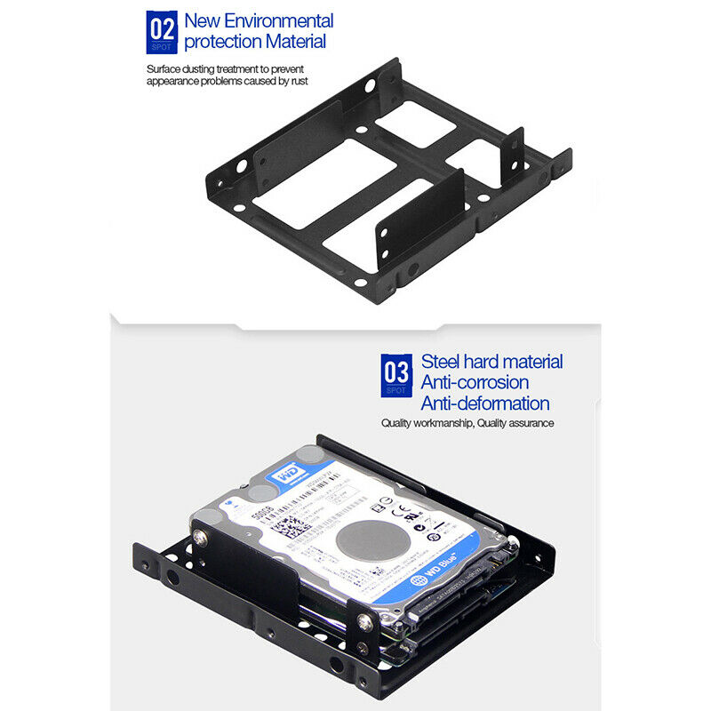 Thick Double-layer Hard Drive Bracket 2.5 to 3.5 Inch SSD Hard Disk Bay N.l8
