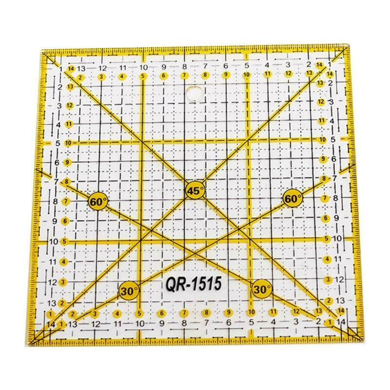 Quilting Ruler,Cut Acrylic Quilters' Ruler with Double Colored Grid Lines for Ea