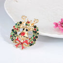 Cute Crystal Christmas Elk Brooch Pin Xmas Party Ornaments Gift Xmas Corsage