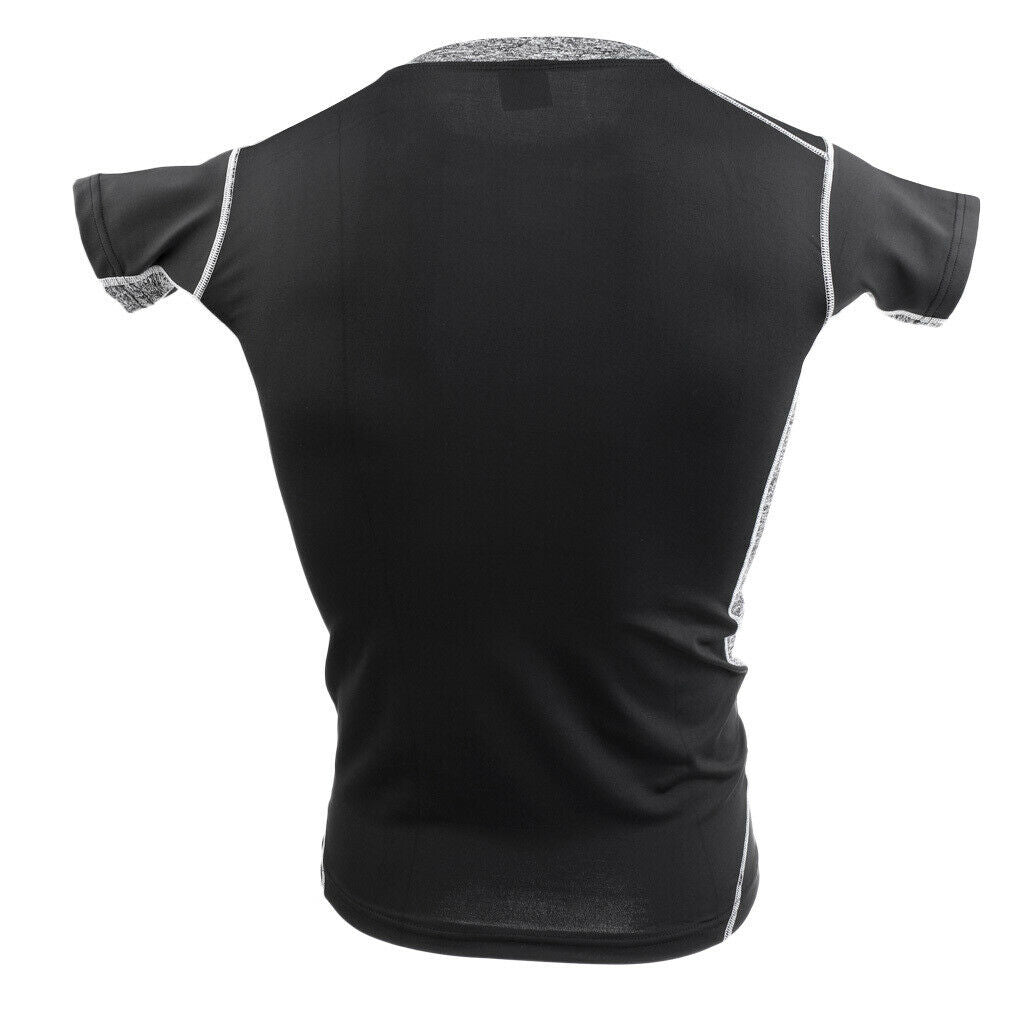 Men's Compression Short Sleeves Fitness Sports T-Shirts Bodybuilding Black