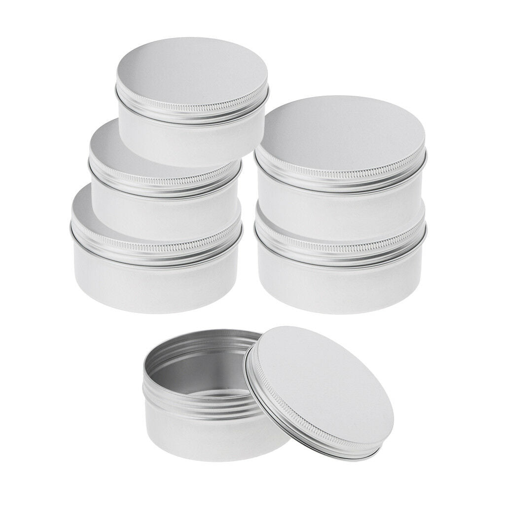 6pcs 200ml 250ml Empty Aluminium Nail Art Accessories Pot Jar Tin Container