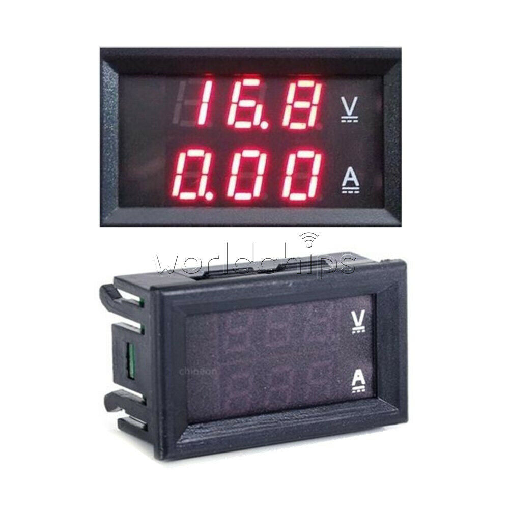 Dual Red LED Digital Voltmeter Ammeter Panel Amp Volt Gauge DC 0-100V 10A New