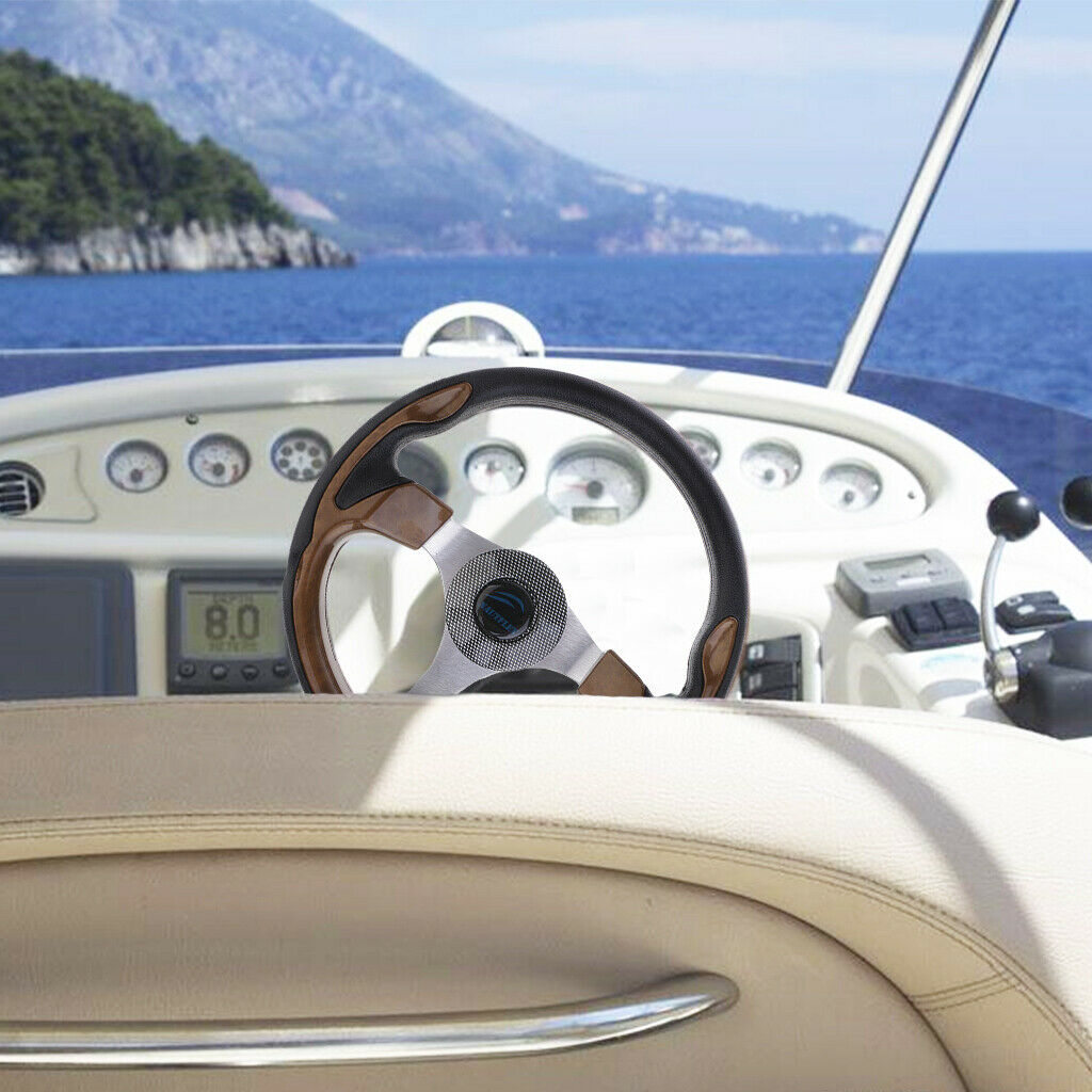 Rustproof Steering Wheel Aluminum 12.6" 3/4" Marine Boats Sport Wheel & Hub