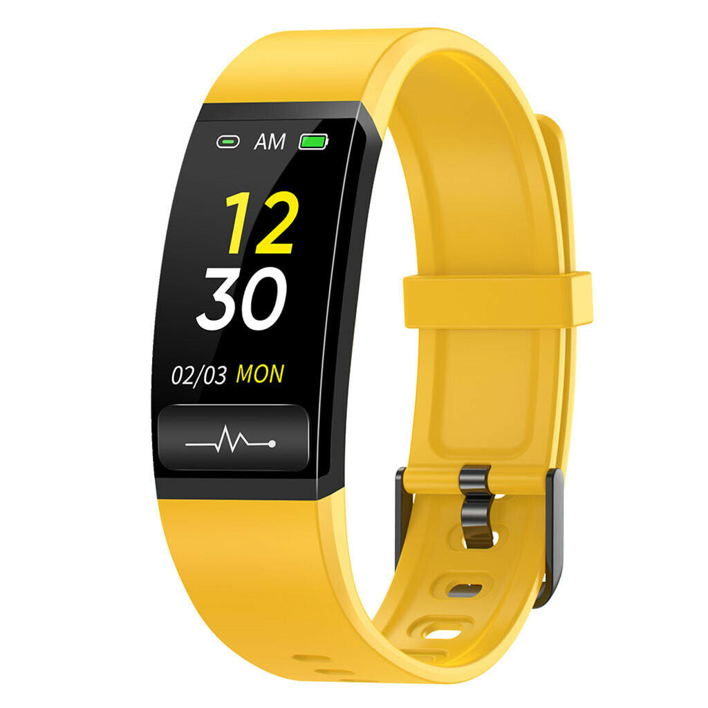 Smart Watch Tracker Body Temperature Blood Pressure Heart Rate IP67 Yellow