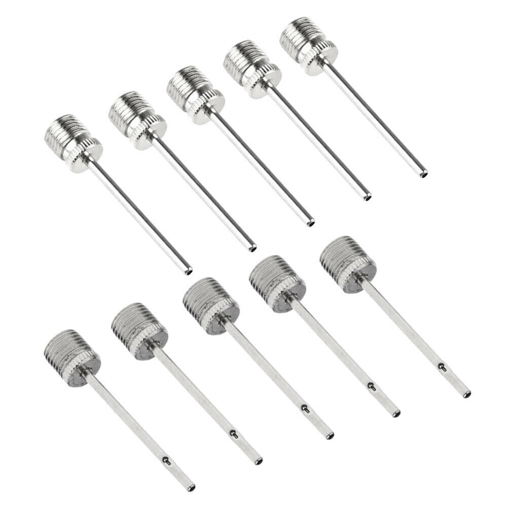 10 Pieces Sports Ball Inflating Air Pump Needle Valve Adapter Pins Soccer