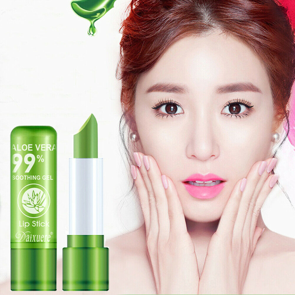 1pcs Aloe Vera Lipstick Lip Stick Moisturizing Color Changing Nonstick Cup Plant