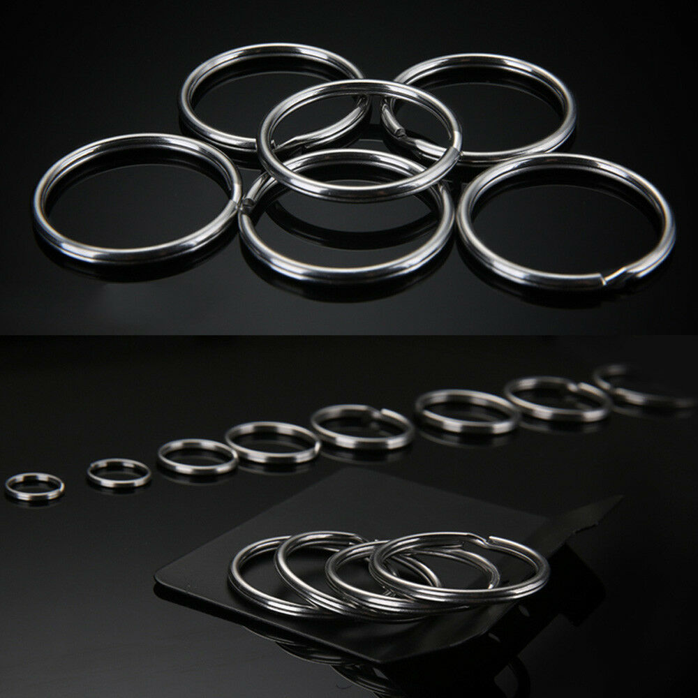 10x Steel Keyring Split Key Rings 25mm Nickel Hoop Ring Nickel Plated Steel Loop