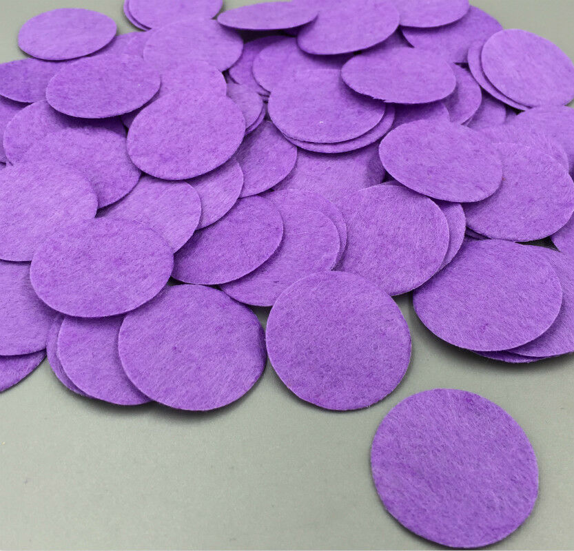 100PCS Purple Die Cut Felt Circle Appliques Cardmaking decoration 30mm
