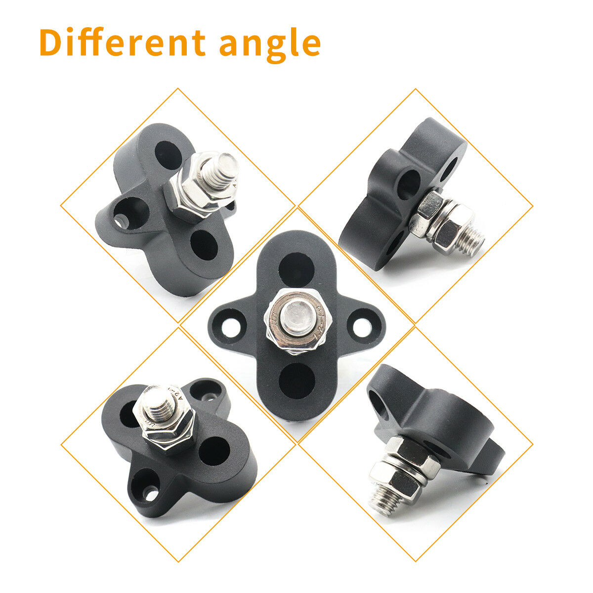 New 48V Black Bus Bar Boat Caravan Single Heavy-Duty Terminal Studs M8(8mm)