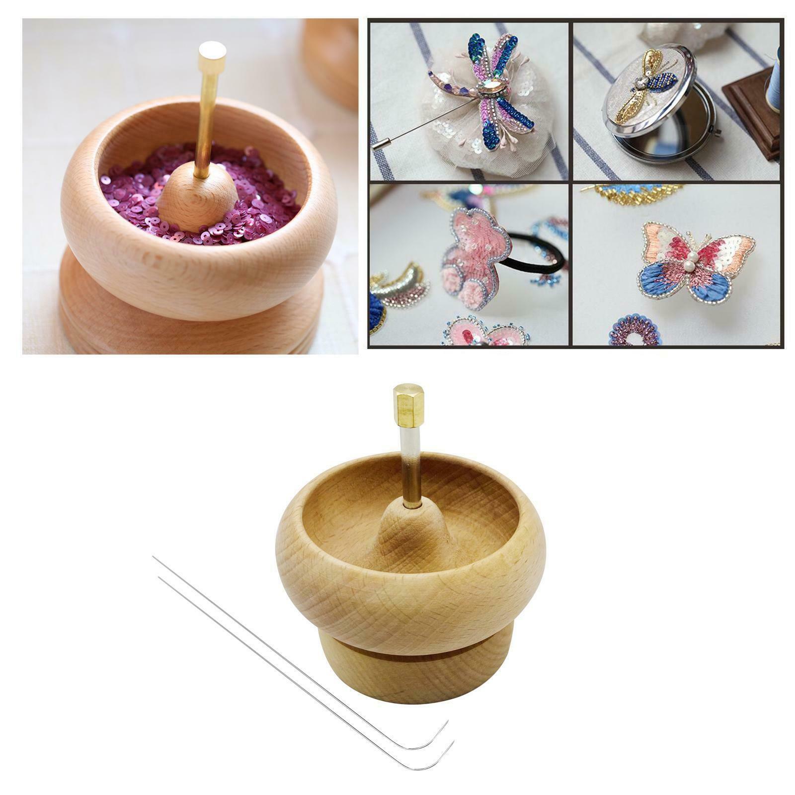 Wooden Bead Spinner Gem Bead Loader Quickly Sewing DIY Spinning Jewelry Tool