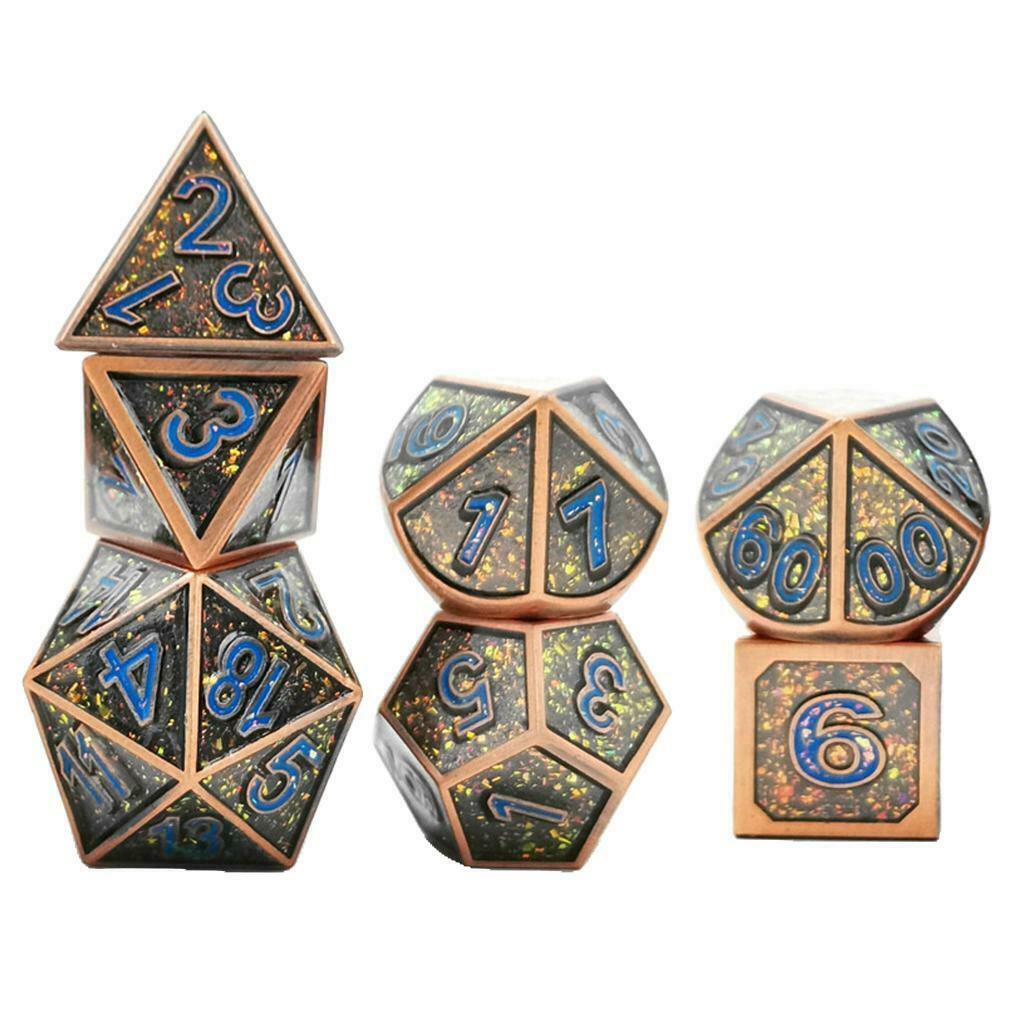7Pcs Solid Metal Multi-sided Dice Set for Role Play Party Board Game Toys #5