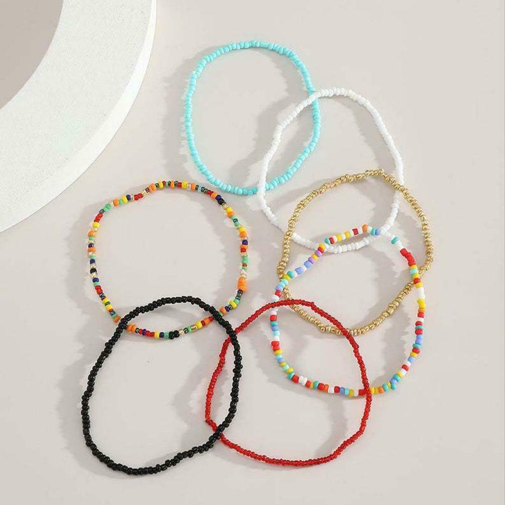 Boho Handmade Beads Multilayered Colorful Women Foot and Hand Chain Jewelry