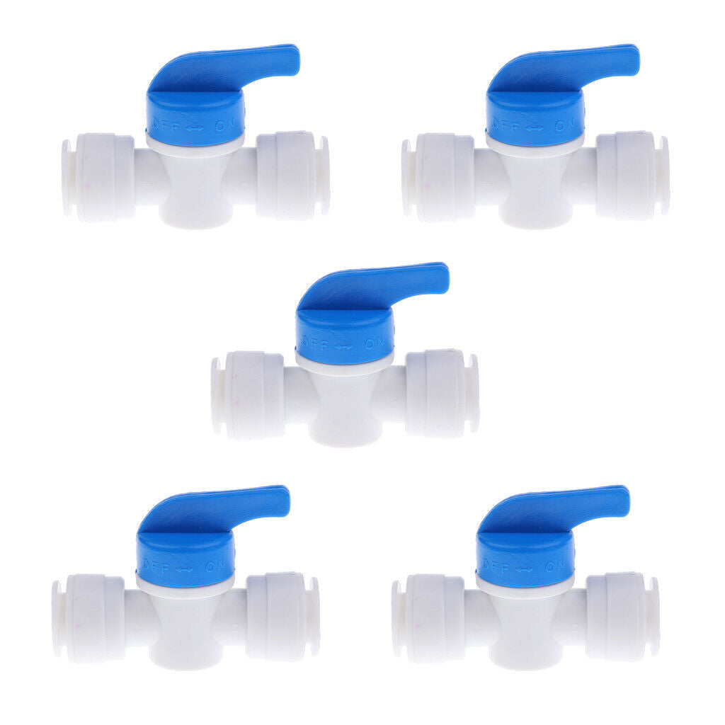 5Pcs 3/8" Inline ball Valve Push Fit Filter for RO Water Reverse Osmosis