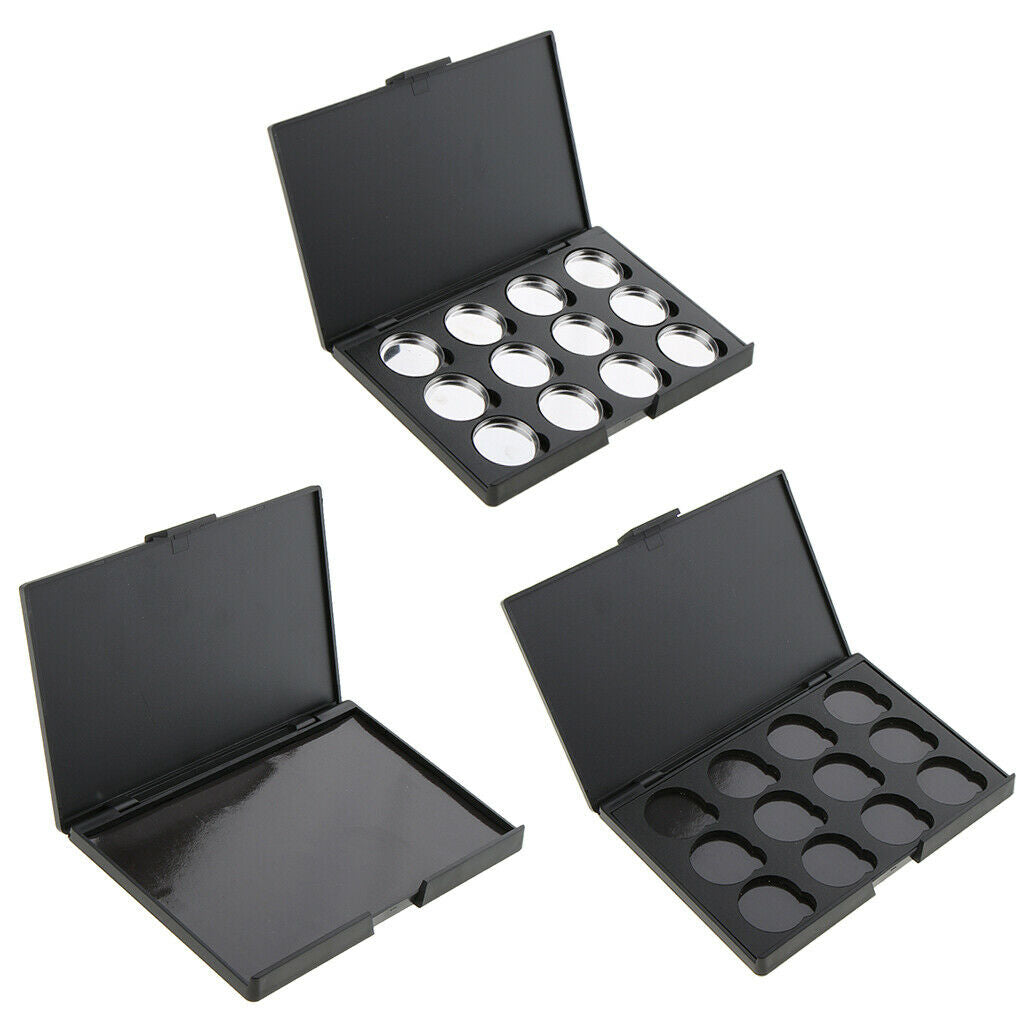 Empty Plastic Makeup Eyeshadow Pressed Powder Palette Tray Organizer Black