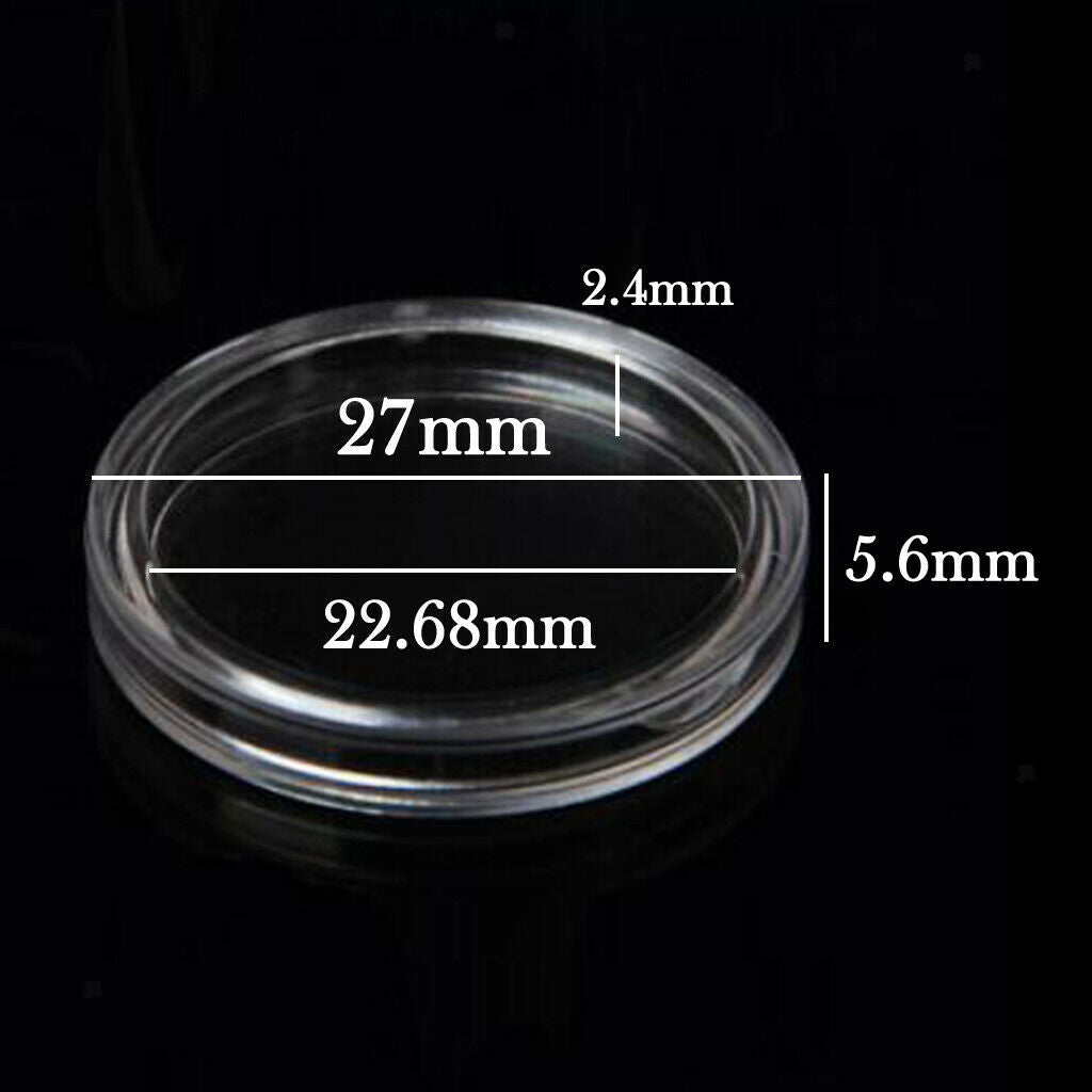 Coin Holder Capsules Transparent for Coin Collection Protector 22.5mm