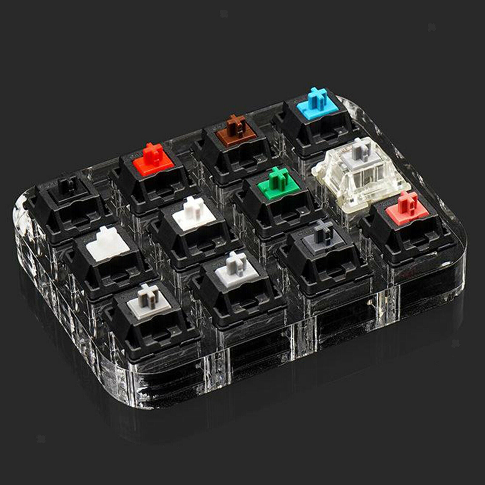 3x4 12 Cherry MX 12 Key Switch Tester Testing Tool Kit Translucent Keycaps