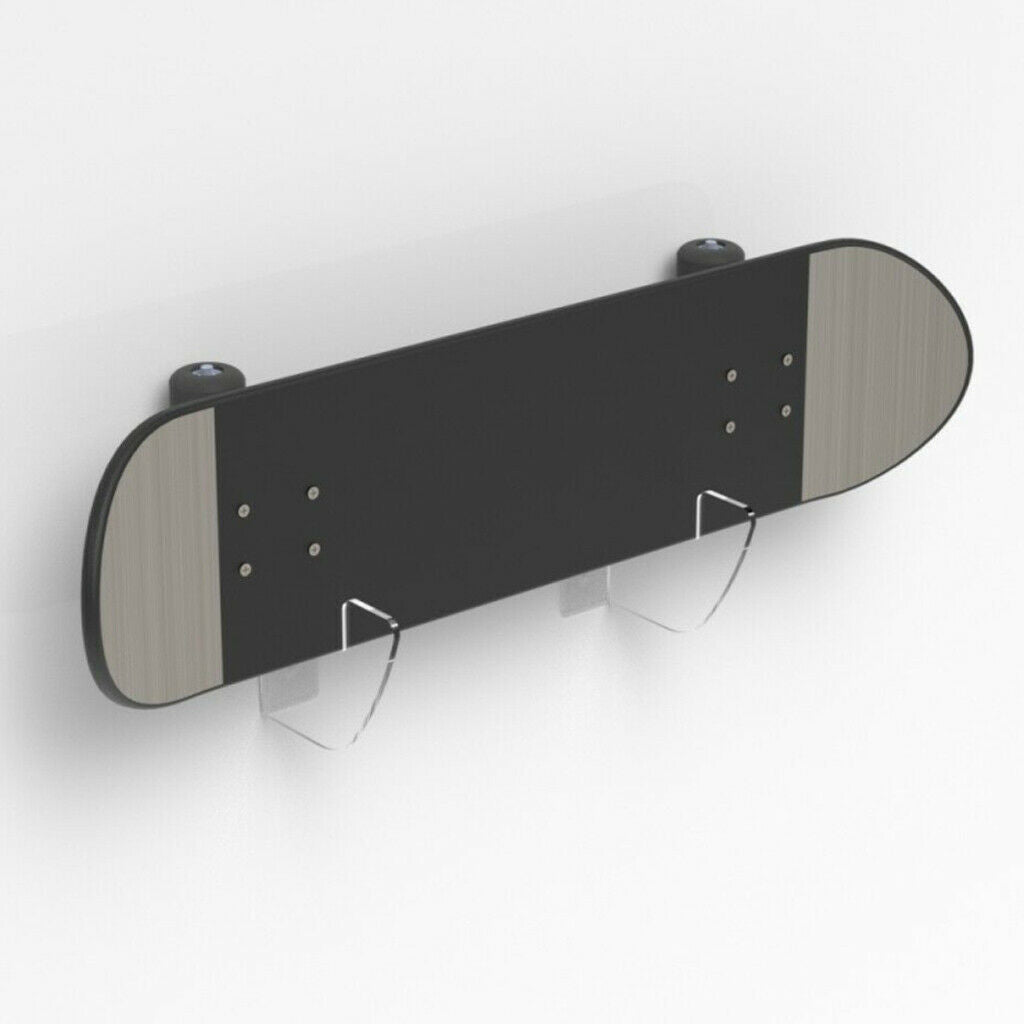 2pc Transparent Acrylic Skateboard Wall Display Bracket Rack Holder Storage