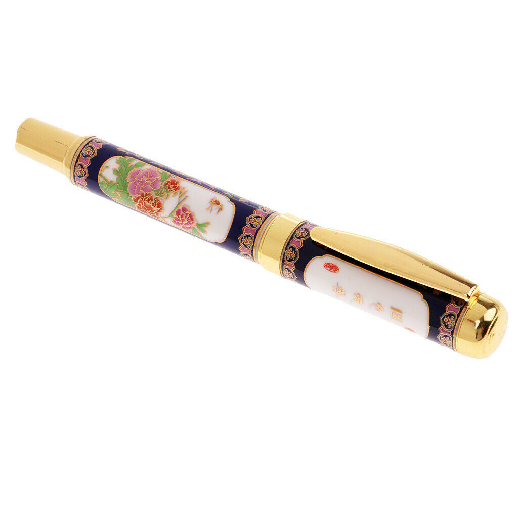 2pcs Chinese Element Peony Pattern Fountain Pen Writing Smoothly Writing