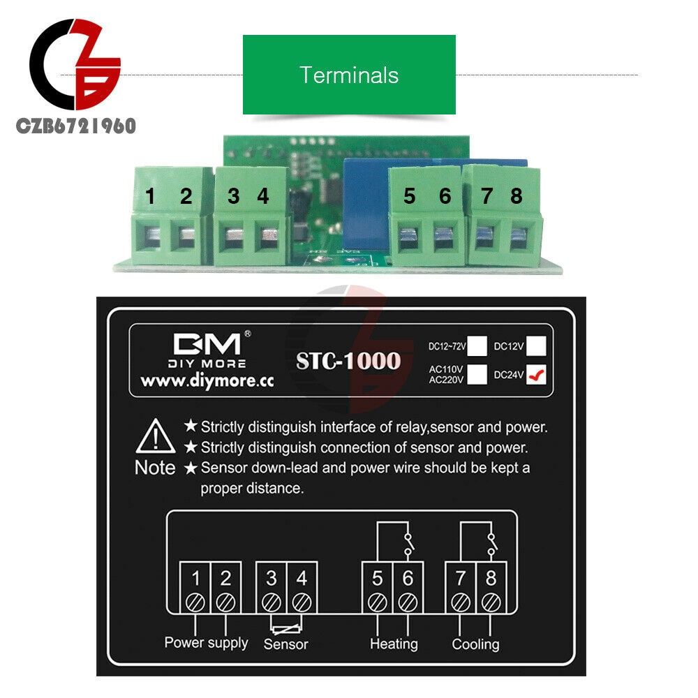 AC/DC 24V All-Purpose STC-1000 Digital Temperature Control Sensor Controller