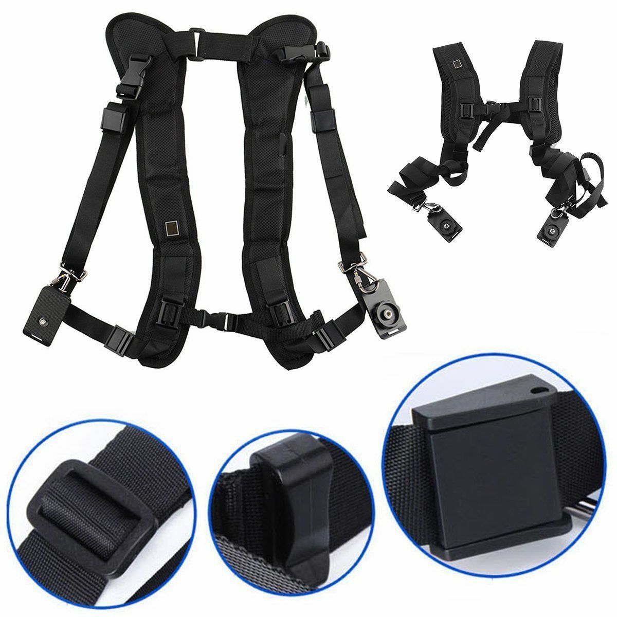 Black Double Shoulder Sling Belt Quick Rapid Strap for Sony NEX-5RL NEX5RL