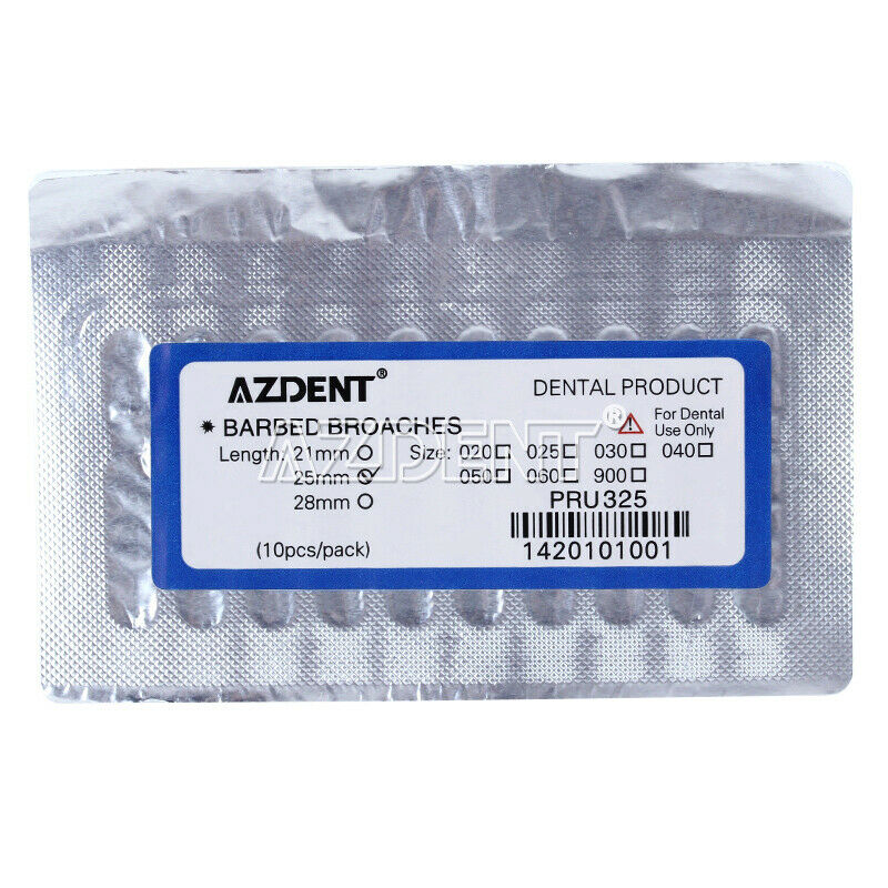 20 Kits Dental Endodontic Files Root Canal Barbed Broaches Assorted 25mm