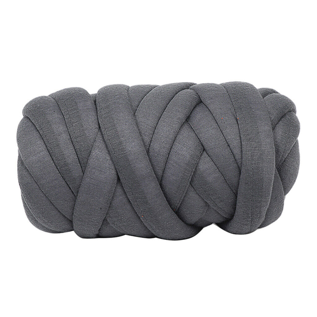 25 Meters Chunky Wool Yarn  Soft Bulky Arm Knitting Wool Roving Deep Grey