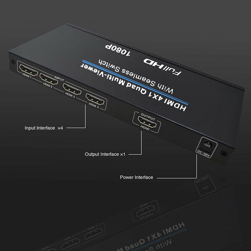 HDMI splitter 4 in 1 out HD  4-channel signal display 4-port split-screen