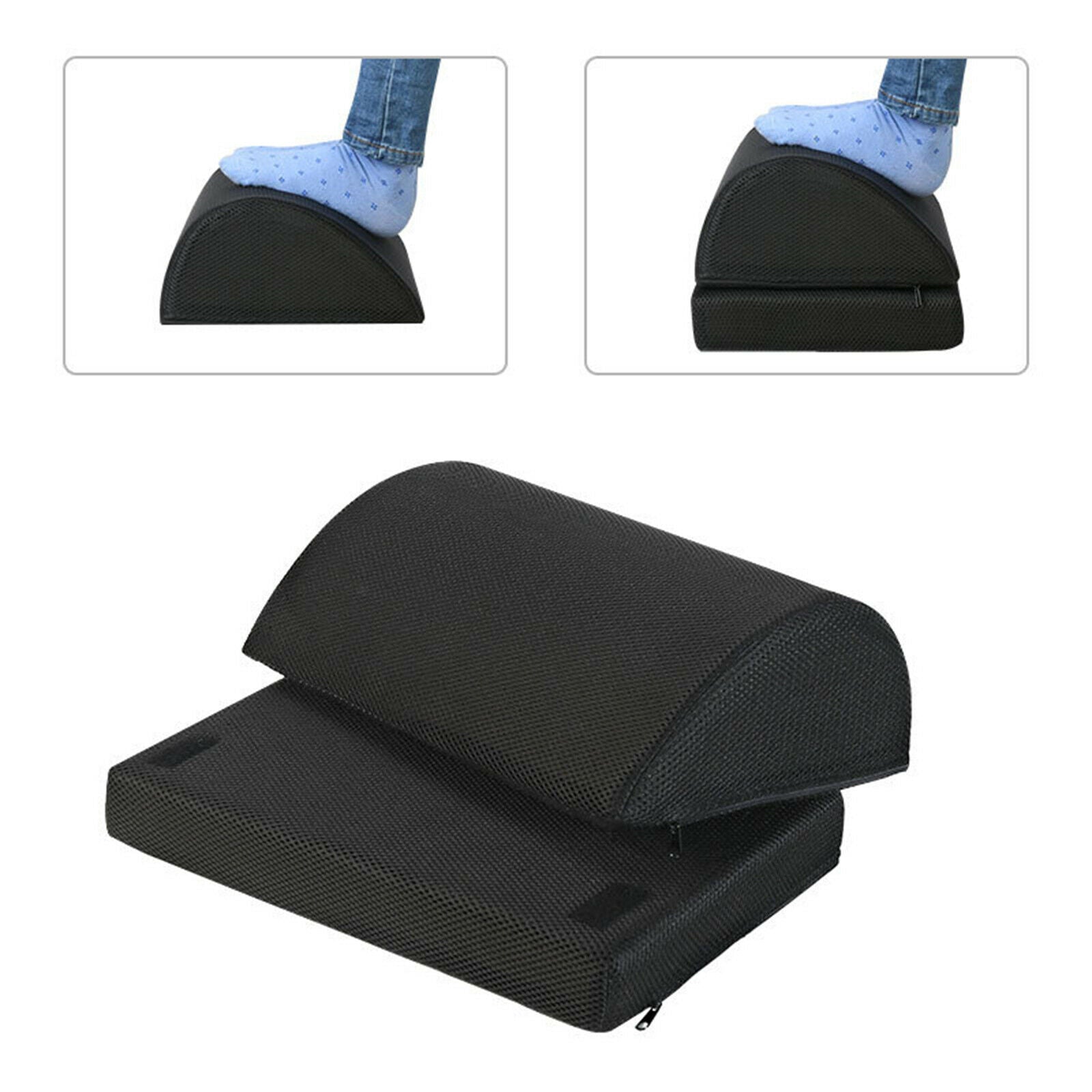 Adjustable Footrest Under Desk Pillow Travel Non Slip WashableZipper Cover